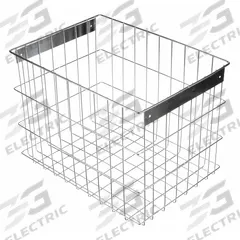 MARLIN STEEL WIRE PRODUCTS Storage Basket: Material Handling Basket, Steel, Chrome-Plated, Silver (MPN 00344003-31)
