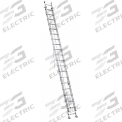 WERNER Extension Ladder: 40 ft Ladder Size, Aluminum, 300 lb Load Capacity, 90 lb Wt, 2 Sections (MPN D1540-2). Key specifications — Color: Silver; Brand: WERNER; Included Features: Mar-Resistant End Caps; Removable Fly: Removable.