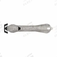 KLEVER Safety Cutter: 6 1/2 in Overall Lg, Straight Handle, Plain, Steel, Silver, Straight (MPN PLS-300XC-20). Key specifications — attr307620: Silver; attr307617: Straight; attr307618: Plain; attr307619: Steel; attr307627: Metal Detectable; attr307634: Straight; attr324885: KLEVER.