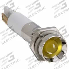 APPROVED VENDOR Protruding Panel Light: 5/16 in Panel Mounting Hole Dia, LED, Yellow, M08 (MPN 24M055). Key specifications — Brand: APPROVED VENDOR; Electrical Connection: 0.11 Male Quick Disconnect.
