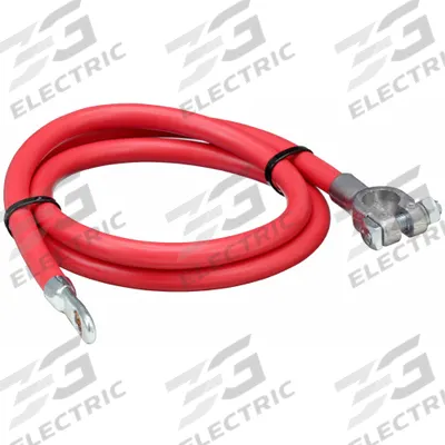 GROTE Battery Cable: Top Post Cable, 1 ga Wire Size, 48 in Overall Lg, Red, 60VDC - Top Start Cables