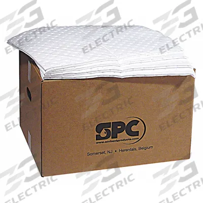 BRADY SPC ABSORBENTS Sorbent Pad: 19 oz Volume Absorbed Per Pad, Polypropylene, White, Box - Sorbent Pads
