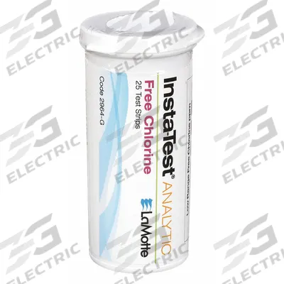 LAMOTTE Test Strips: Free Chlorine, 0 to 10 ppm Free Chlorine, Strip, 25 Tests - Single-Parameter Test Strips