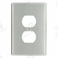 LEVITON Wall Plate: Duplex Outlet, 1 Gang, Jumbo Size (MPN 84103). Key specifications — Brand: LEVITON; Material: Stainless Steel.