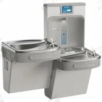 ELKAY Drinking Fountain with Bottle Filler: On-Wall, 8 gph @ 50°F, Gray, 39 1/16 in Ht (MPN LZSTL8WSLK). Key specifications — Brand: ELKAY; Chilling Capacity: 8 gph @ 50°F; Housing Color: Gray.