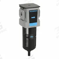 WILKERSON Filter: Particulate, 3/8 in NPT, 5 micron, 78 scfm, 150 psig Max Op Pressure, Plastic Bowl (MPN F18-03-SG00B). Key specifications — attr110055: 18; attr110008: WILKERSON.