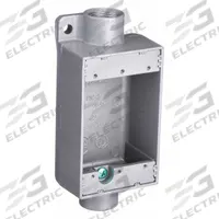 HUBBELL KILLARK Electrical Box: Aluminum, Rectangular, 1 Gangs, 3/4 in Hub Size, 18 cu in Capacity (MPN FSC-2). Key specifications — Color: Gray; Brand: HUBBELL KILLARK.