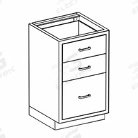 Base Cabinet: 35 1/4 in Overall Ht, 22 in Overall Dp, 24 1/8 in Overall Wd, Stainless Steel, 0 Doors (MPN AS24HS). Key specifications — Product Type: Base Cabinet; Brand: BLICKMAN; Material: Stainless Steel; Standing Style: Wall Mounted; Cabinet Type: Base Cabinets.
