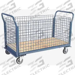 JAMCO Platform Truck: 1,200 lb, 60 in L x 30 in W x 10 in H Deck, 5 in Caster Dia (MPN EM360P500GP). Key specifications — attr1345773: (4) Removable Panels; attr1345778: (2) Swivel; attr1345804: JAMCO.