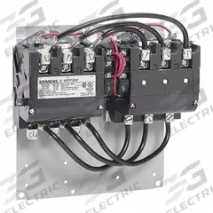 SIEMENS NEMA Magnetic Contactor: Reversing, 3 Poles, NEMA Size 3, 90 A, 120/240V AC (Dual Rated) (MPN 43HP32AA). Key specifications — Brand: SIEMENS.