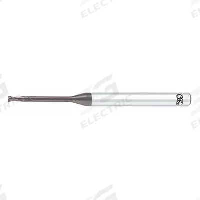OSG Corner Radius End Mill: Carbide, WXS Coated, 2 Flute, 3 mm Mill Dia, 2.5 mm LOC - Pencil-Neck Carbide Corner-Radius End Mills for Hardened Materials