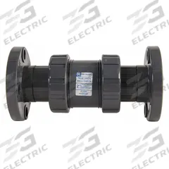 HAYWARD Check Valve: Ball, Inline Valve Body, PVC, 6 in Pipe Size, Flange x Flange, For Water Media (MPN TC1600F). Key specifications — Ball Material: PVC; Brand: HAYWARD.
