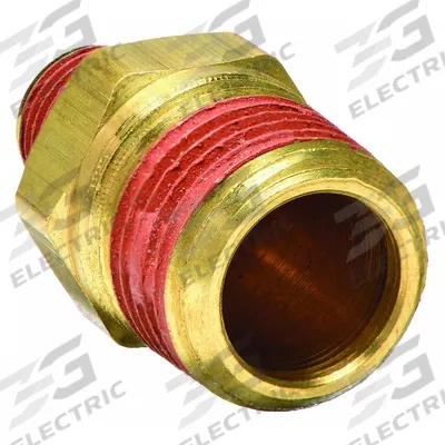 PARKER Metal Pipe Straight: Hex Nipple, 3/8 in x 1/4 in - Threaded High-Pressure Pipe Fittings with Sealant