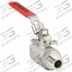 KECKLEY Manual Two-Way Ball Valve: 3/4 in, Stainless Steel, Straight, MNPT x FNPT, One-Piece (MPN BVS2MFFSSRGSL-075). Key specifications — Brand: KECKLEY; Handle: Locking Lever.