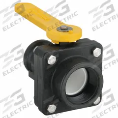 BANJO Manual Two-Way Ball Valve: 2 in, Polypropylene, Straight, MNPT x FNPT, Two-Piece, Lever (MPN VSF204FP). Key specifications — Brand: BANJO; Handle: Lever.