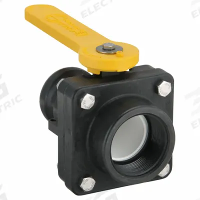 BANJO Manual Two-Way Ball Valve: 2 in, Polypropylene, Straight, MNPT x FNPT, Two-Piece - Polypropylene Ball Valves