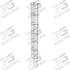 TRI-ARC Fixed Ladder with Safety Cage: 29 ft Overall Ht, 18 in Overall Wd, Steel, 30 Rungs (MPN WLFC1130). Key specifications — Brand: TRI-ARC; Assembly: Unassembled; Number of Sections: 3.