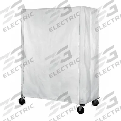 EAGLE GROUP Utility Cart Cover: White, Polyester, Hook-and-Loop, 60 in Wd, 74 in Ht - Hook-&-Loop Machine-Washable Polyester Covers