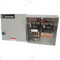 GE Magnetic Motor Starter: Reversing, 3 Poles, NEMA Size 0, 18 A, 120V AC Coil, Thermal Protection (MPN CR309B102). Key specifications — Brand: GE; Coil Voltage: 120V AC; Phase: Three; Signaling Features: Pilot Light; Thermal Units Required: 6 Melting Alloy Units (Not Included).