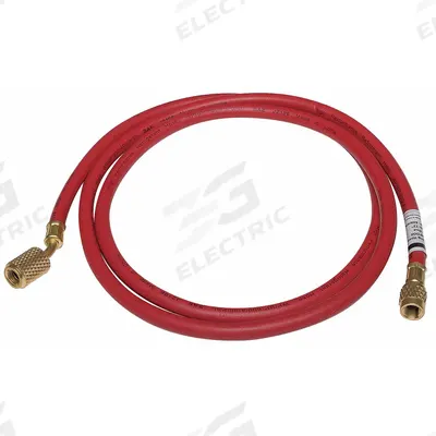 Dayton High Side Hose: 6 ft Lg, 30° Angle, Red, Rubber, Single Hose - Charging Hoses