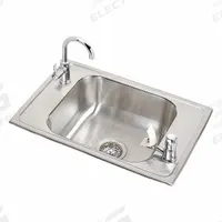 ELKAY Classroom Sink: Single Manual Handle, Lever, 25 in Overall Lg, 17 in Overall Wd, Brushed Satin (MPN CDKRC2517C). Key specifications — Brand: ELKAY; Sink Material: Stainless Steel.