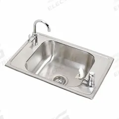 ELKAY Classroom Sink: Single Manual Handle, Lever, 25 in Overall Lg, 17 in Overall Wd, Brushed Satin (MPN CDKRC2517C). Key specifications — Brand: ELKAY; Sink Material: Stainless Steel.