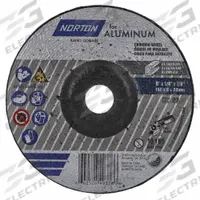 NORTON Depressed Center Wheel: Type 27, 6" x 1/4" x 7/8", Aluminum Oxide, 20 Grit (MPN 66252849376). Key specifications — Series: Norton for Aluminum; Brand: NORTON.