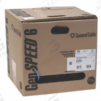 GENSPEED Category Cable: 1,000 ft Cable Lg, 23 AWG, Riser, Blue, PVC, Std, 7133840, 6, Unshielded. Key specifications — Conductor Gauge: 23 AWG; Jacket Material: PVC; Brand: GENSPEED; Pairs Separation: Standard.