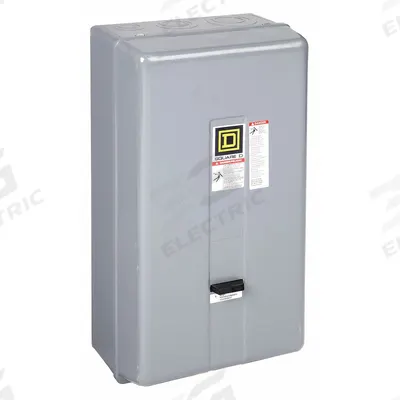 SQUARE D Magnetic Motor Starter: Non-Reversing, 3 Poles, NEMA Size 3, 90 A - Enclosed Non-Reversing Starters with Thermal Overloads