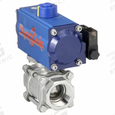 DYNAQUIP CONTROLS Pneumatically Actuated Two-Way Ball Valve: 1 1/2 in, Stainless Steel - Stainless Steel Pneumatically-Actuated Ball Valves