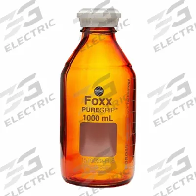 APPROVED VENDOR Narrow Mouth Round Glass Bottles - Safety Coated: 1 L, GL45, Amber - Safety Coated Wide Mouth Round Glass Lab Bottles