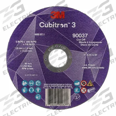 3M CUBITRON 3 Cut-Off Wheel: Type 27, 6" x 0.045" x 7/8", Ceramic, 60 Grit - Cool-Cutting Cut-Off Wheels for Carbon & Stainless Steel