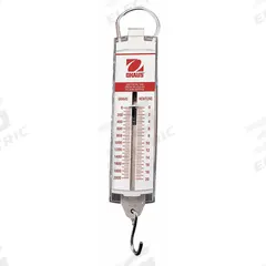 OHAUS Mechanical Hanging Scale: g/oz, 2 oz/50 g, Analog Linear, 4.5 lb Wt Capacity - Imperial (MPN 8004-MA). Key specifications — attr1360455: OHAUS; attr1360442: oz; attr1360445: 50 g.