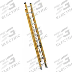 DEWALT Extension Ladder: 20 ft Ladder Size, Fiberglass, 375 lb Load Capacity, 51 lb Wt, 2 Sections (MPN DXL3420-20PG). Key specifications — Color: Yellow; Brand: DEWALT; Included Features: Mar-Resistant End Caps; Removable Fly: Fixed.