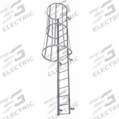 COTTERMAN Fixed Ladder with Safety Cage: 20 ft Overall Ht, 26 in Overall Wd, Steel, 21 Rungs (MPN M21SC C1). Key specifications — Brand: COTTERMAN; Assembly: Assembled; Number of Sections: 3.