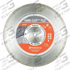 HUSQVARNA Diamond Saw Blade: Tile, 4 in Blade Dia., 5/8 in_7/8 in Arbor Size, Wet, Better (MPN Vari-Cut Tile 4). Key specifications — attr1097734: Wet; attr1097738: Angle Grinder; attr1097751: HUSQVARNA.