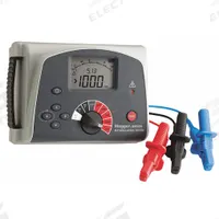 MEGGER Megohmmeter: 100 kiloohm to 1 teraohm, CAT III 600V, IP40, Digital, No Output, 1.4 mA (MPN BM5200). Key specifications — IP Rating: IP40; Test Voltage: 500V DC; Brand: MEGGER.