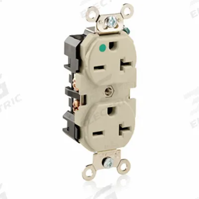 LEVITON Receptacle: Hospital Grade Fed. Spec., Duplex, 6-20R, Ivory, 250V AC, 20 A - General Purpose Receptacles