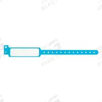 ID Wristband: No Legend, 11 1/2 in Overall Lg, 1 3/8 in Overall Wd, Plastic, Blue, 500 PK (MPN CLS-PXO-05). Key specifications — attr1126094: Blue.