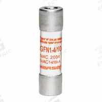 MERSEN Fuse: GFN Series, Midget, Time-Delay, 1.4 A, 250 V AC, 13/32 in x 1 1/2 in, Indicating (MPN GFN1-4/10). Key specifications — Series: GFN; Brand: MERSEN.