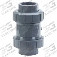 GEORG FISCHER Check Valve: Inline Valve Body, PVC, 3/4 in Pipe Size, Socket x Socket, 32°F to 140°F (MPN 161562103). Key specifications — Ball Material: PVC; Brand: GEORG FISCHER.