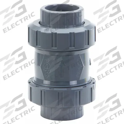 GEORG FISCHER Check Valve: Inline Valve Body, PVC, 3/4 in Pipe Size, Socket x Socket - PVC Ball Check Valves