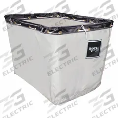 ROYAL BASKET TRUCKS Replacement Liner: G18-CCX-LNN, 42 in x 30 in x 30 in, White, 21.9 cu ft, Canvas. Key specifications — Color: White; Material: Canvas; Brand: ROYAL BASKET TRUCKS; Includes: Nylon Rope; Manufacturer Part Number: G18-CCX-LNN; For Use With: Knock Down Basket Trucks Wood Base.