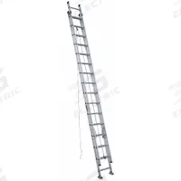 WERNER Extension Ladder: 32 ft Ladder Size, Aluminum, 300 lb Load Capacity, 67 lb Wt, 2 Sections (MPN D1532-2). Key specifications — Color: Silver; Brand: WERNER; Included Features: Rope and Pulley; Removable Fly: Removable.