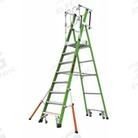 LITTLE GIANT Stepladder: 8 ft Ladder Size, Fiberglass, 375 lb Load Capacity, 69 lb Wt, 21 in x 18 in (MPN 19708-146). Key specifications — attr1049468: Fiberglass; attr1049456: LITTLE GIANT; attr1049460: Outriggers.