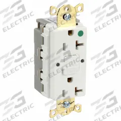 HUBBELL GFCI Receptacle: Hospital Grade Fed. Spec., Decorator Duplex, 5-20R, White, GFCI, 125V AC (MPN SNAPGF83W)