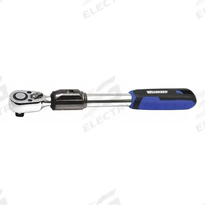 WESTWARD Hand Ratchet: Pear, Reversible, 17 1/4 in Overall Lg, Chrome - Adjustable Length Ratchets