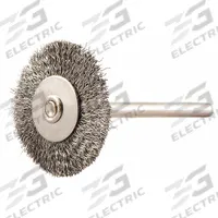 APPROVED VENDOR Wire Wheel Brush: Crimped Steel, 1" Dia x 3/16" Wd, 1/8" Shank, 0.005" Fill (MPN 66254443060). Key specifications — attr975420: APPROVED VENDOR.