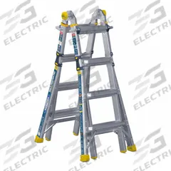 WERNER Combination Ladder: 5 Configurations, Aluminum, 375 lb Load Capacity, 32 lb Wt, 9 ft to 15 ft (MPN MT-18IAA). Key specifications — Brand: WERNER.