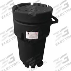 BLACK DIAMOND ECO SOLUTIONS Overpack Drum: Polyethylene, 50 gal, Screw-On Lid, 46 in x 24 in, HDPE (MPN 1259-BD). Key specifications — Drum Material: Polyethylene; Drum Head Type: Open Head; UN Rating Solids: Not Rated; UN Rating Liquids: Not Rated; Interior Lining: Unlined/No Interior Coating; Drum Message Text: None; Closing Ring Material: HDPE; For Holding: Spill Kit.